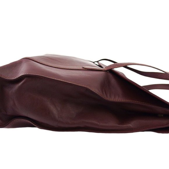 Cartier tote bag mast line Bordeaux leather Auth Used T1 - Picture 3 of 8